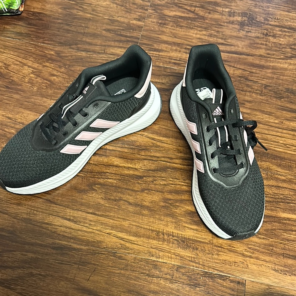 Adidas Women's Black and Pink Running Shoes